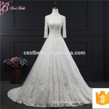 2017 New Gorgeous Vintage Lace Satin Off Shoulder Wedding Dresses Vestido de Noiva